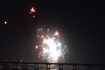 fireworks over the river