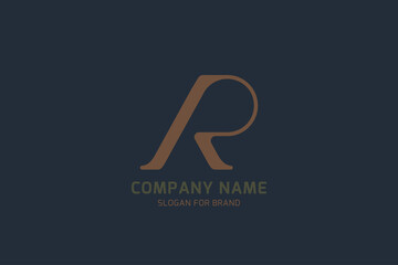 Original letter R for creative logo design. Vector sign for a company logotype on a dark background. Flat illustration EPS10.