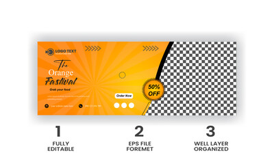 Orange facebook cover Design