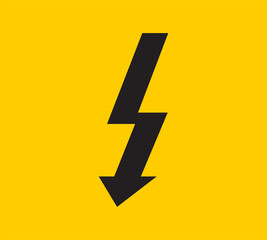 Power energy vector emblem. Electricity flash symbol. Charge or danger icon
