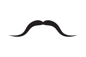Moustache vector icon. Black retro style mustache. Shave barber vintage man face