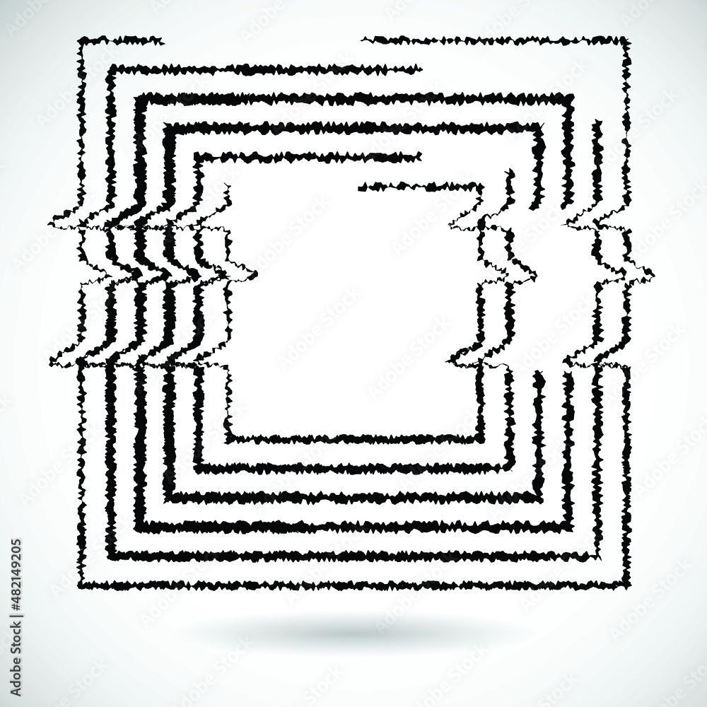 Poster glitch distorted geometric shape . minimal art design . noise destroyed logo . trendy defect error s