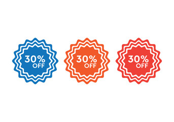 30 percent off badge, Vector 30 percent icon design template