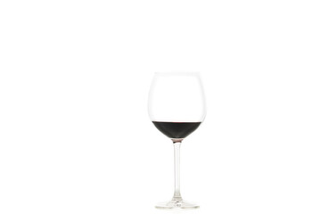 isolate glass of red wine on white background