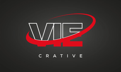 VIE creative letters logo with 360 symbol Logo design