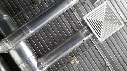 Industrial ventilation pipes. Ventilation. Galvanized pipes. Ventilation systems