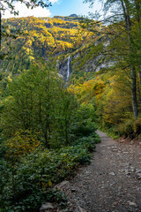 Mountain waterfall in sochi