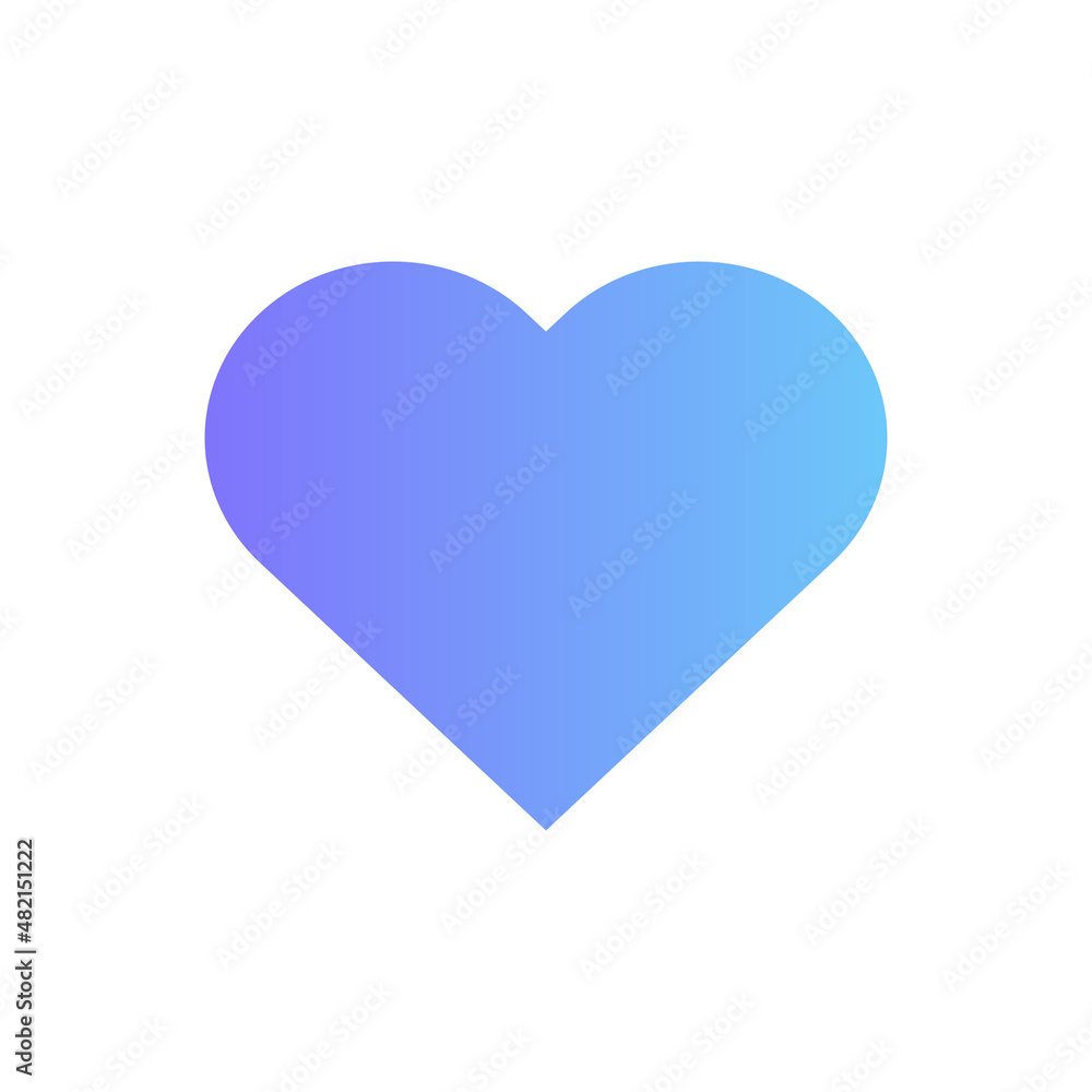 Sticker heart vector icon with gradient