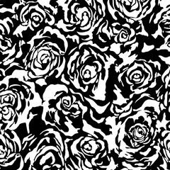 Black Rose Minimalist Seamless Pattern 