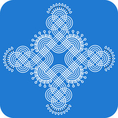 Indian Traditional and Cultural Rangoli, Alpona, Kolam, or Paisley vector line art. Bengal art India. for textile printing, logo, wallpaper