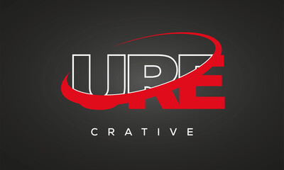 URE creative letters logo with 360 symbol Logo design