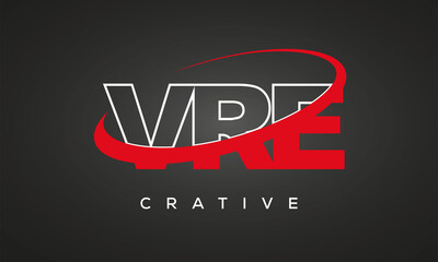 VRE creative letters logo with 360 symbol Logo design