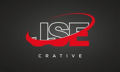 Fototapeta na wymiar JSE creative letters logo with 360 symbol Logo design