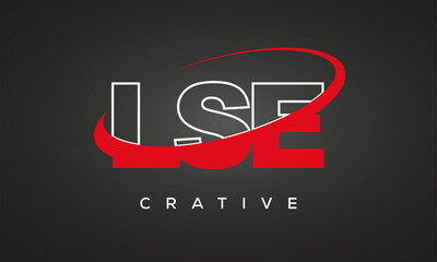 LSE creative letters logo with 360 symbol Logo design