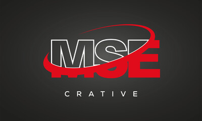 Fototapeta na wymiar MSE creative letters logo with 360 symbol Logo design