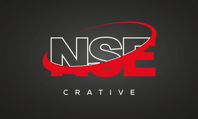 NSE creative letters logo with 360 symbol Logo design