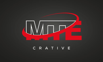 MTE creative letters logo with 360 symbol Logo design