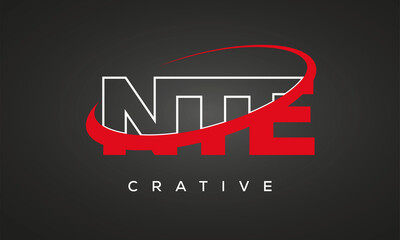 NTE creative letters logo with 360 symbol Logo design
