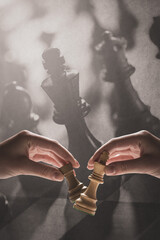 Chess players challenging each other