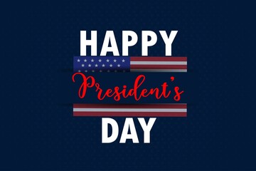 Happy president day simple  poster banner template. vector illustration background in blue.