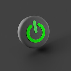 Power button 3d illustration