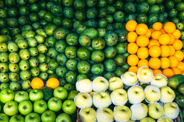 Sri Lanka Bazaar. Tropical fruits and vegetables in outdoor market in Sri Lanka. 