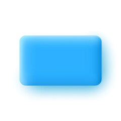 Blue tablet in 3d cartoon style. Banner. Button. Device. Vector illustration.