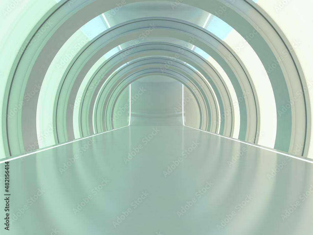 Poster abstract modern architecture background, empty open space interior. 3d