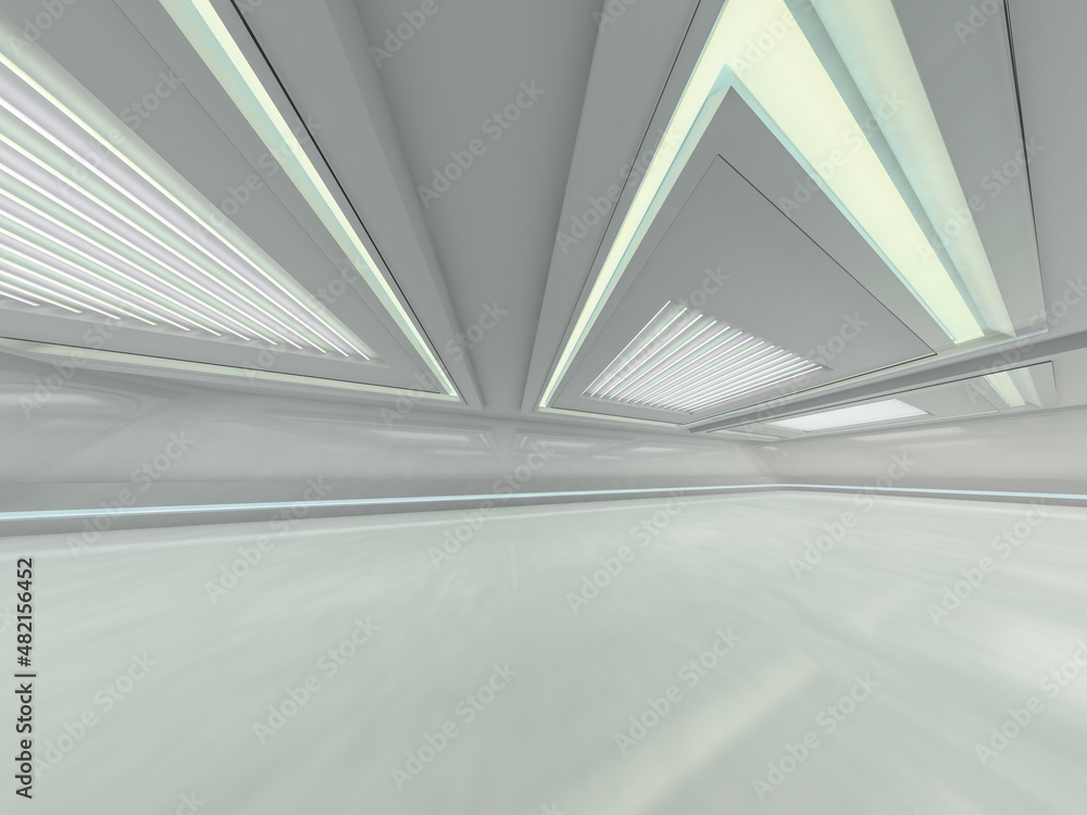 Poster abstract modern architecture background, empty open space interior. 3d