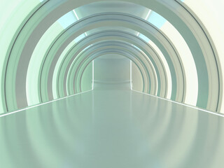 Abstract modern architecture background, empty open space interior. 3D