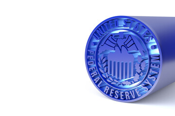 FED Federal Reserve System of USA symbol and sign. 3d Rendering