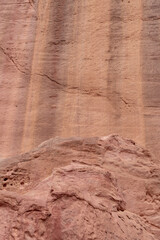 The Hathor  and Ramses rock engraving on a mountain cut in Timna National Park near Eilat, southern Israel.