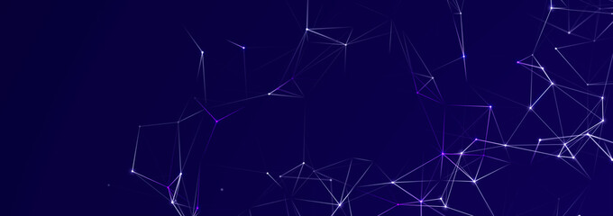 Polygonal background with dots and lines. Network connection structure. Science and technology. 3d