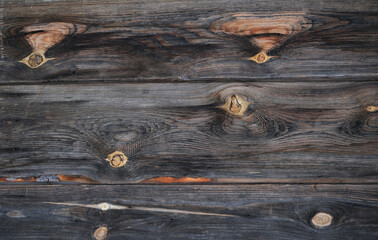 wooden background, old boards with knots