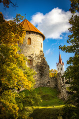 Obraz premium cesis castle, tower, cesis, gauja national park, latvia, baltic countries, baltics, europe