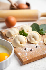 Meat dumplings - russian pelmeni. Traditional homemade food