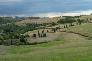 Fototapeta na wymiar Beautiful scenic Tuscany landscape during the fall