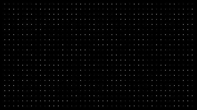 White dots on a dark background. The bright dot and pixels illuminate the animation.