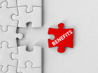 Benefits concept on puzzle piece