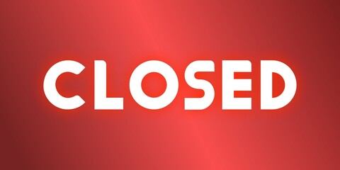 The inscription is closed on a red background.