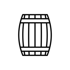 Wine barrel thin line icon. Modern vector illustration.