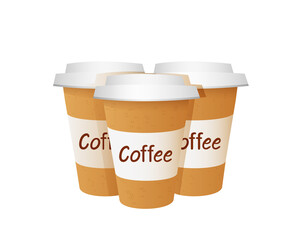 Paper coffee cups. Graphic element. Vector illustration