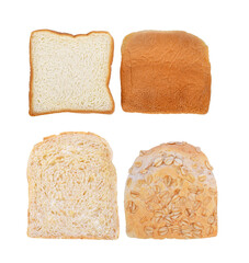 Sliced bread isolated on white background.