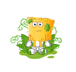 cheese waiting too long mascot. cartoon vector