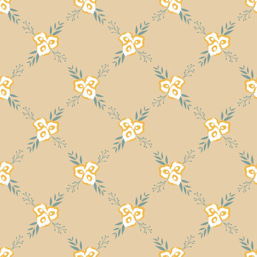 Floral chabby chic seamless pattern. Vector vintage flower print.
