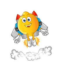 lemon with jetpack mascot. cartoon vector