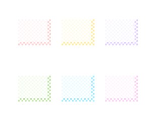 チェック柄の飾り枠素材　市松模様の枠素材