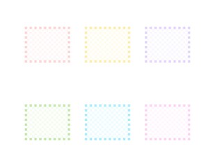 チェック柄の飾り枠素材　市松模様の枠素材