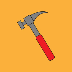 Claw hammer. Handyman tool for home repair. Construction themed vector illustration for icon, logo, sticker, patch