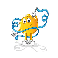 lemon Rhythmic Gymnastics mascot. cartoon vector